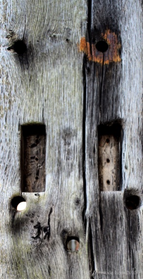 Weathered wooden support beam