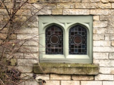 Window in Redbourne Hall gatehouse
